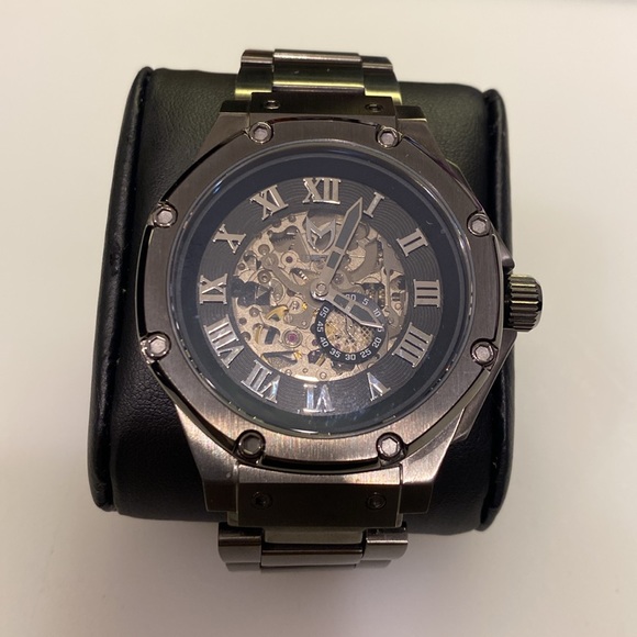 MSTR Meister AM304SS AMBASSADOR TITANIUM GREY AUTOMATIC/BLACK/SS BAND watch - Picture 3 of 13